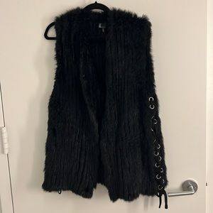 Faux Fur, Lace up side Vest